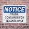 Signmission Trash Container For Tenants Only, 10 in W x Rectangle, Plastic OS-2PACK-NS-P-710-L-16744 - alternate 6